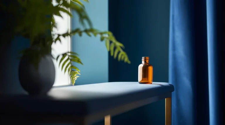 Cabinet d'ophtalmologie moderne baigné de lumière douce, ambiance apaisée avant une injection intravitréenne.