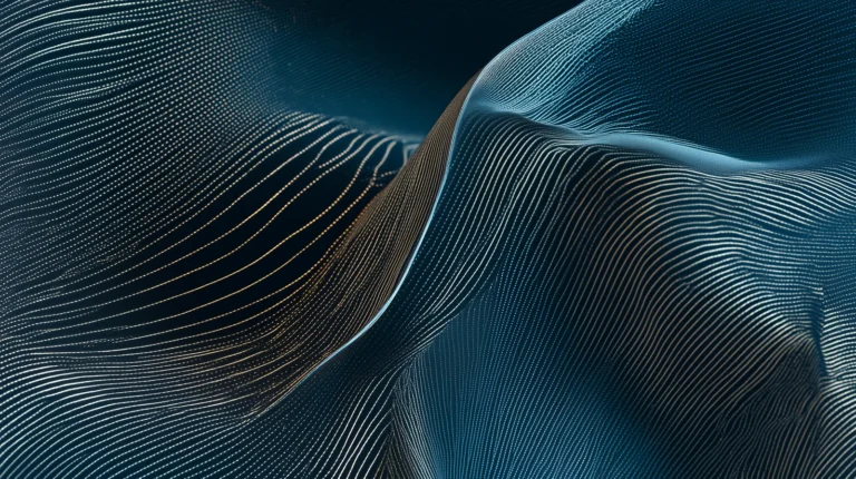 Grille géométrique déformée en son centre, métaphore visuelle des métamorphopsies provoquées par une membrane épi-rétinienne.