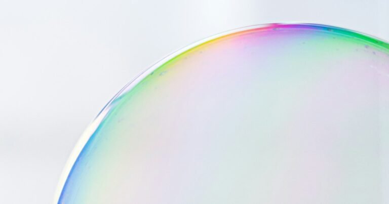 Soap bubble with iridescent reflections